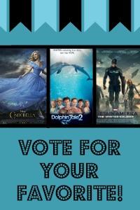 Poster with 3 different movies pictured and the words "Vote for your Favorite"